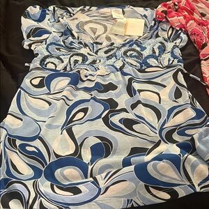 Blue and Pink Patterned Dresses